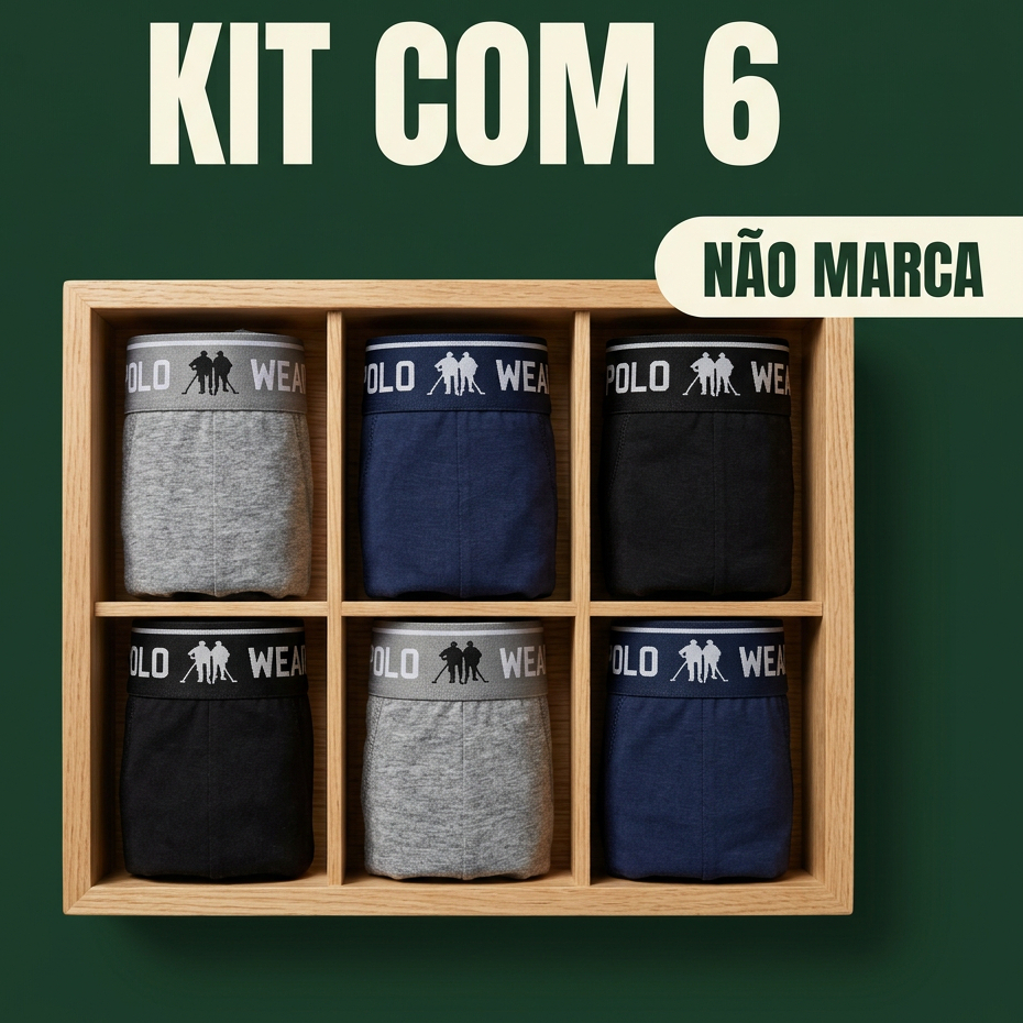 Cueca Premium Polo Wear Boxer Masculina Microfibra Sem Costura Macia Confortável Box Adulto