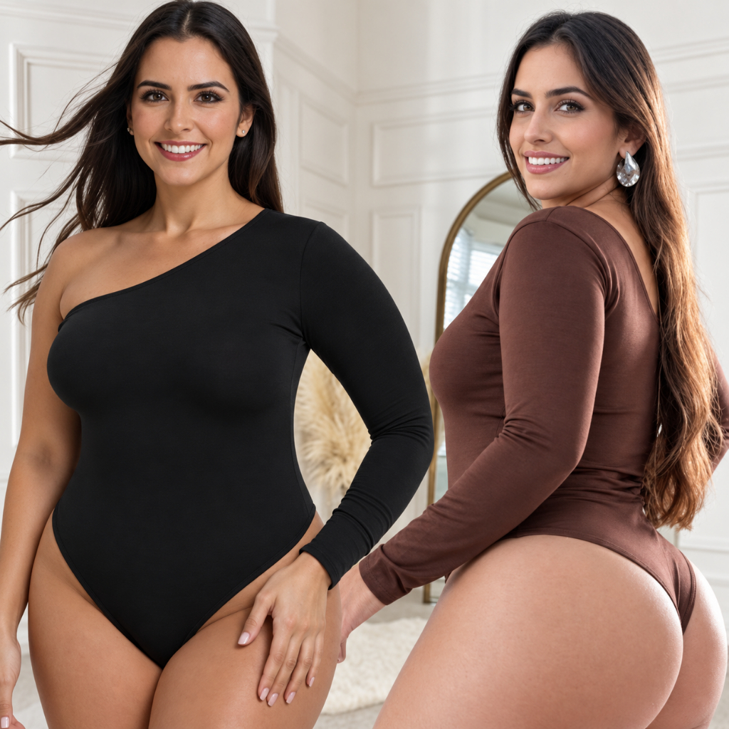 Body plus size manga nula feminino plus size  manga longa Body  Feminino Body Preto Body Marrom