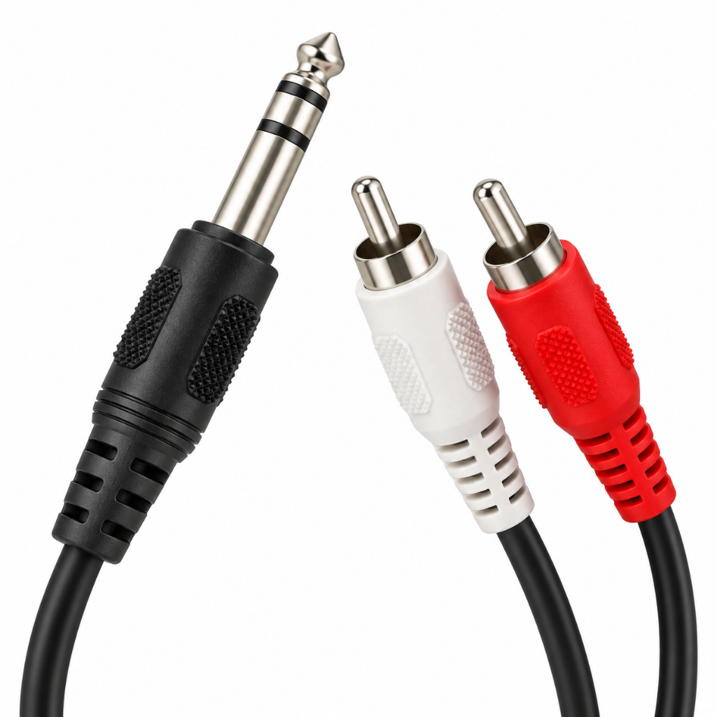 Cabo P10 Estéreo para 2 RCA 1,5 Metros Áudio para Teclado Mesa de Som e Amplificador