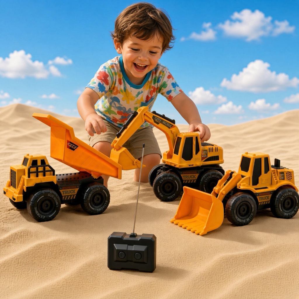 Carrinho Super Escavadeira Com Controle Remoto Brinquedo de Menino Infantil