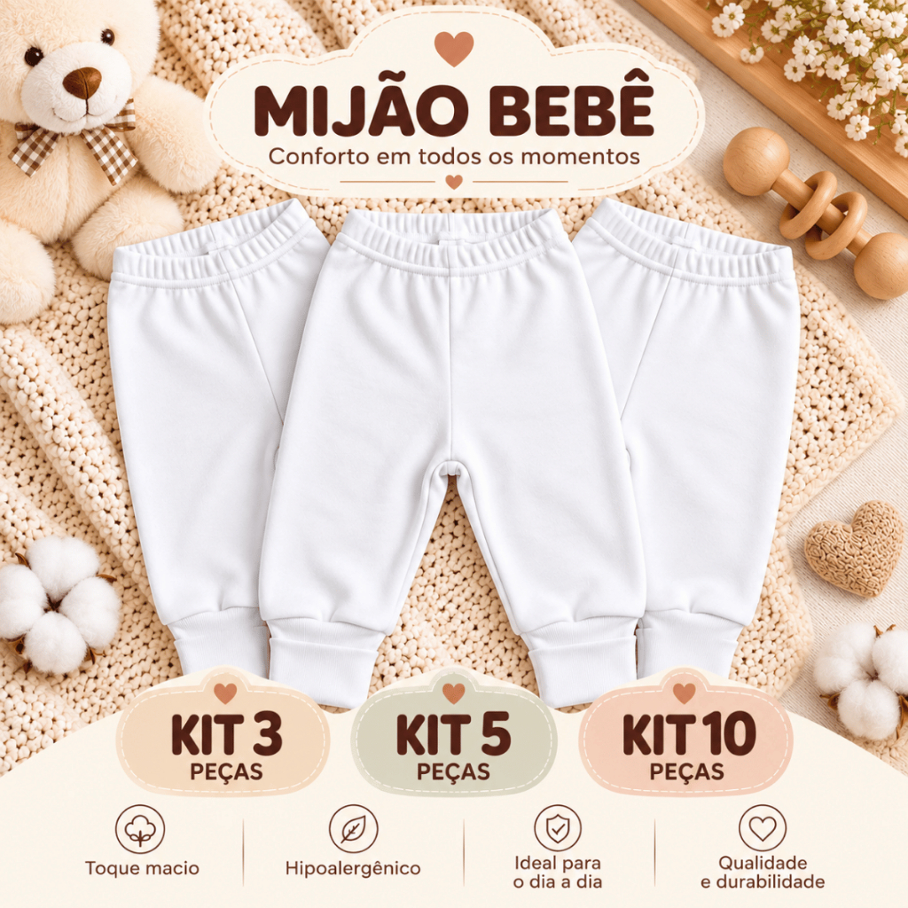 Mijão culote vira pé branco  kit com 3 kit com 5 kit com 10 suedine algodão pe reversivel PP ao GG