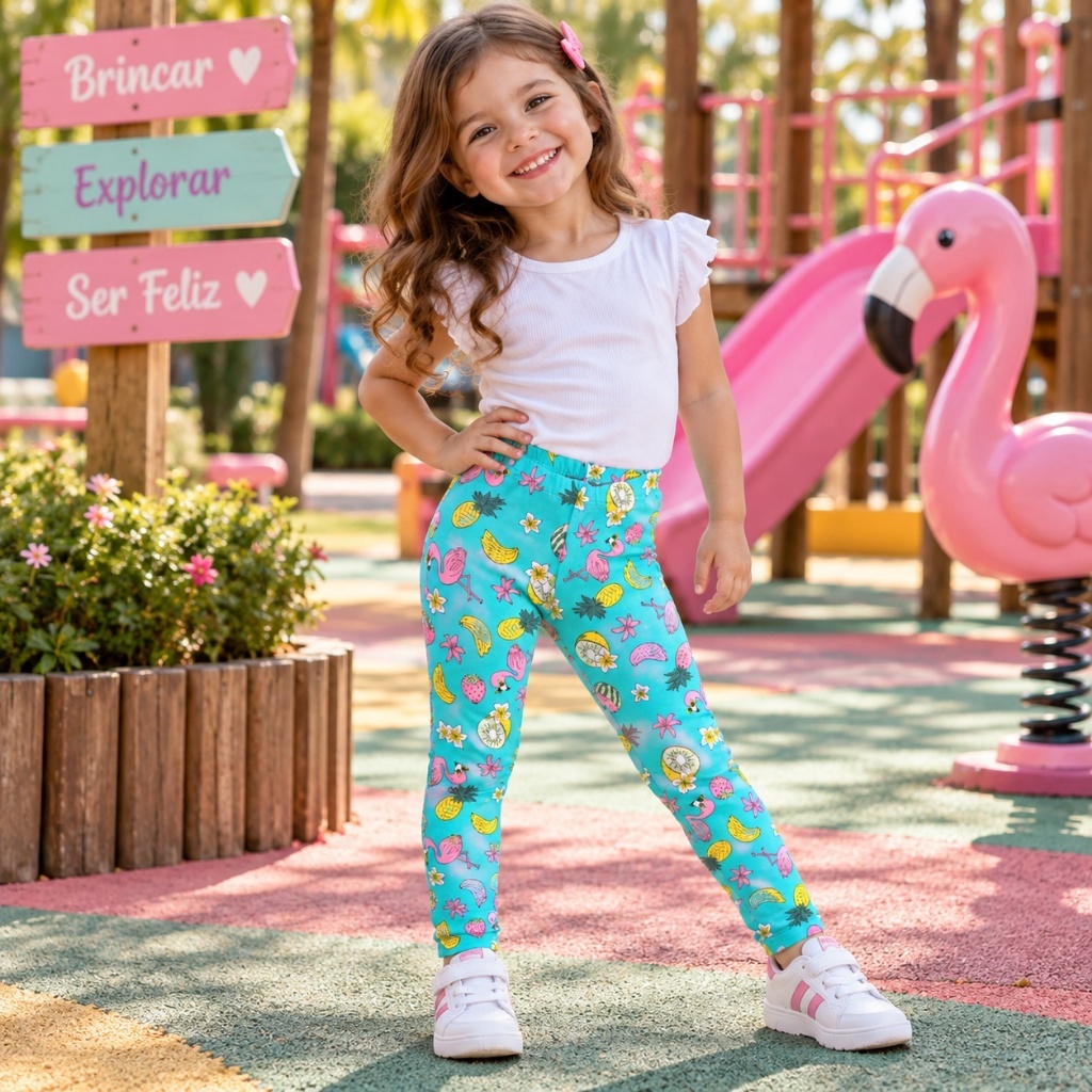 Calça Andritex Estampa Flamingo Menina