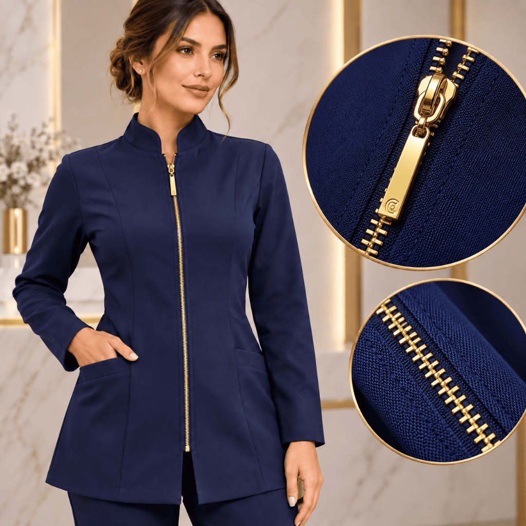 ZIPER 70CM METAL FINO DOURADO CURSOR PALITO 1 UND PARA JALECO