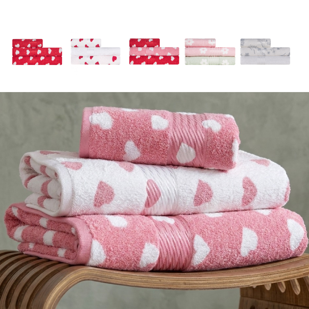 Kit Toalha 3 Peças Banho + Rosto 100% Algodão Felpudo Prisma Dohler BF Casa