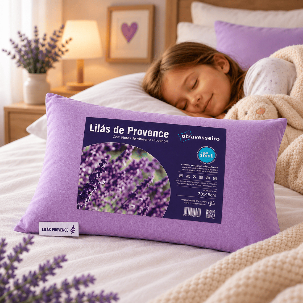 kit 2 Travesseiro Infantil com Aromaterapia de Lavanda 30x45cm  Antialérgico | Macio, Confortável