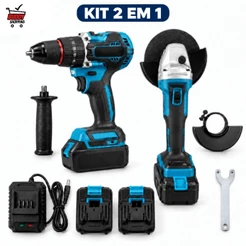 Kit De Ferramentas 2 Em 1 Parafusadeira + Esmerilhadeira 48v Luatek LWJ-297