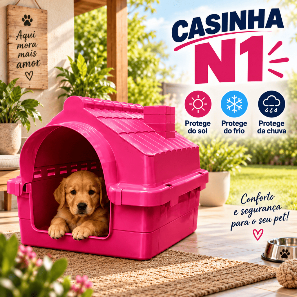 Casinha Casa Cama Cachorro Filhote Gato Pequeno N1 Casa Pet Com Proteção Raios UV Desmontável
