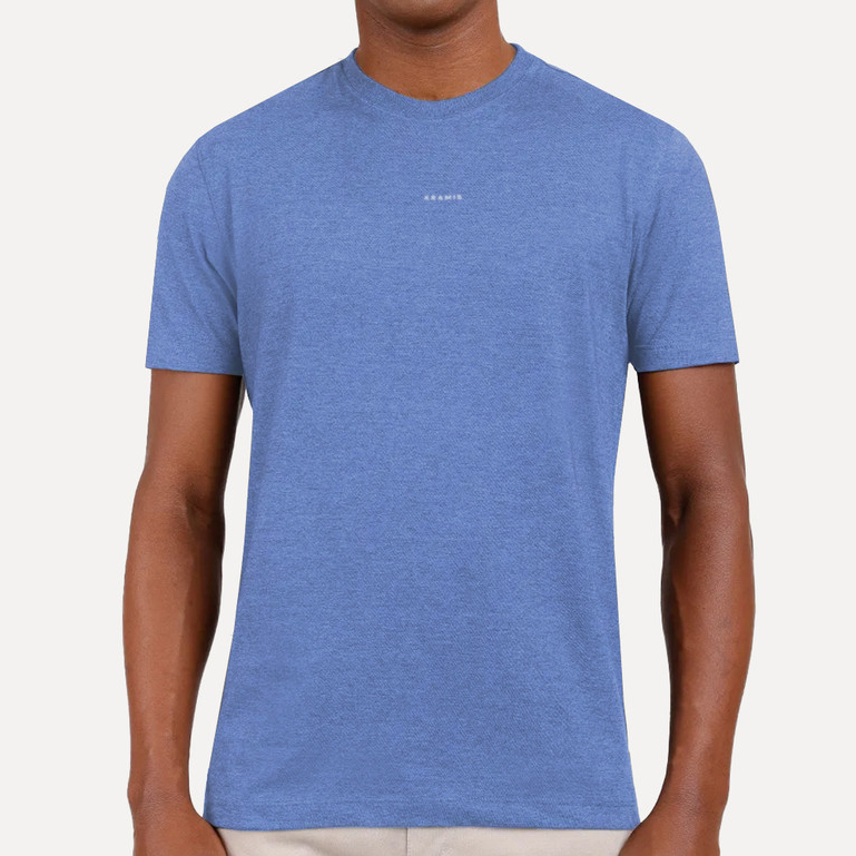 Camiseta Aramis Masculina Estampa Costas Barcode Azul Royal Mescla Original