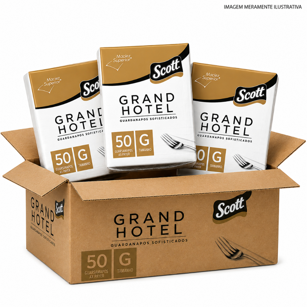 Kit Guardanapo scott Gran Hotel Folha dupla 150 Unidades - Tam Grande