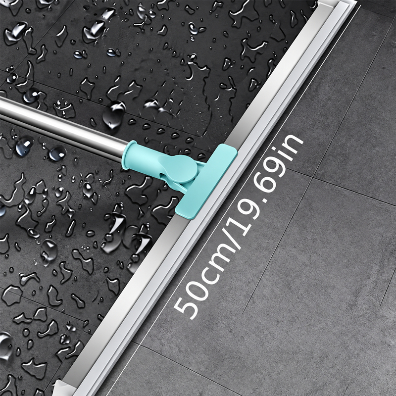 Rodo Mágico Silicone 50cm com Cabo Retrátil 92cm, Giratório 180°, Removedor de Água e Sujeira para Piso e Vidro