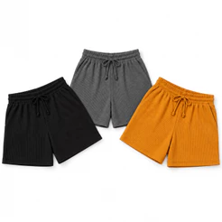 Short Feminino Plus Size Canelado com Elástico na Cintura