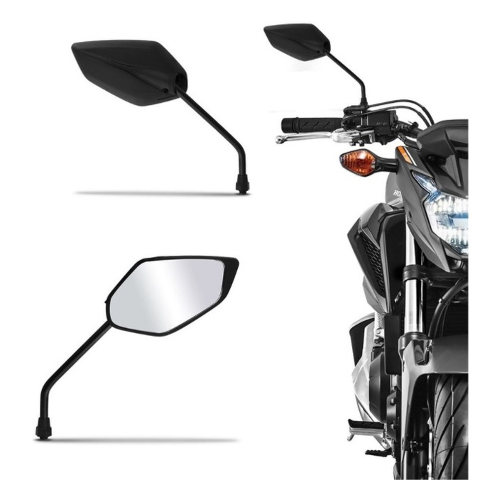 Par Espelho Retrovisor FACTOR 150 Guidão Bicicleta Eletrica Mobilete Bike Motorizada Scooter 8mm