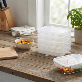 Tampas de Silicone Retangulares 6 Peças 19,5x17cm Lyor Flexíveis para Armazenar e Proteger Alimentos