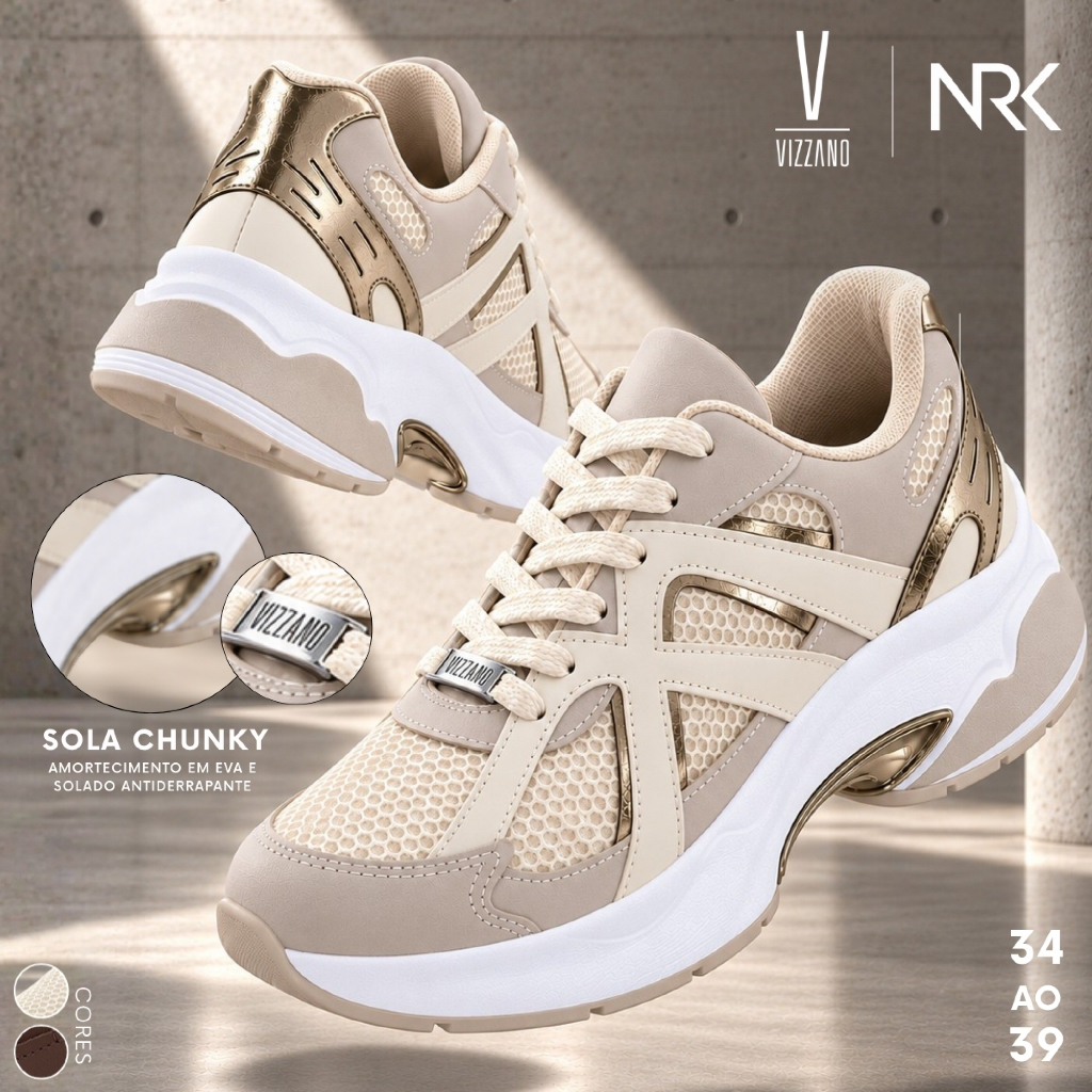 Tênis Feminino Vizzano Chunky Moderno Leve