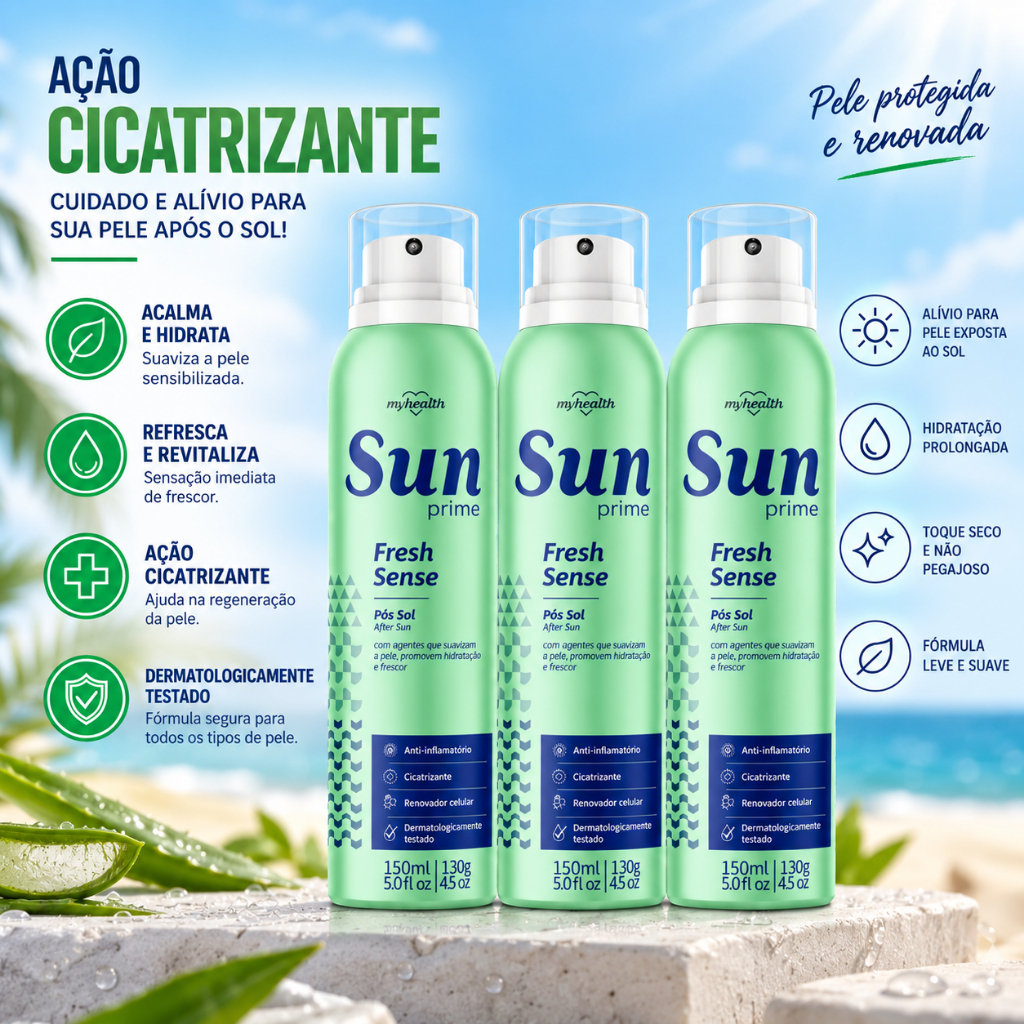 Pós-Sol Sun Prime Spray 150ml Hidratação e Refrescância para Pele Após A Exposição Solar