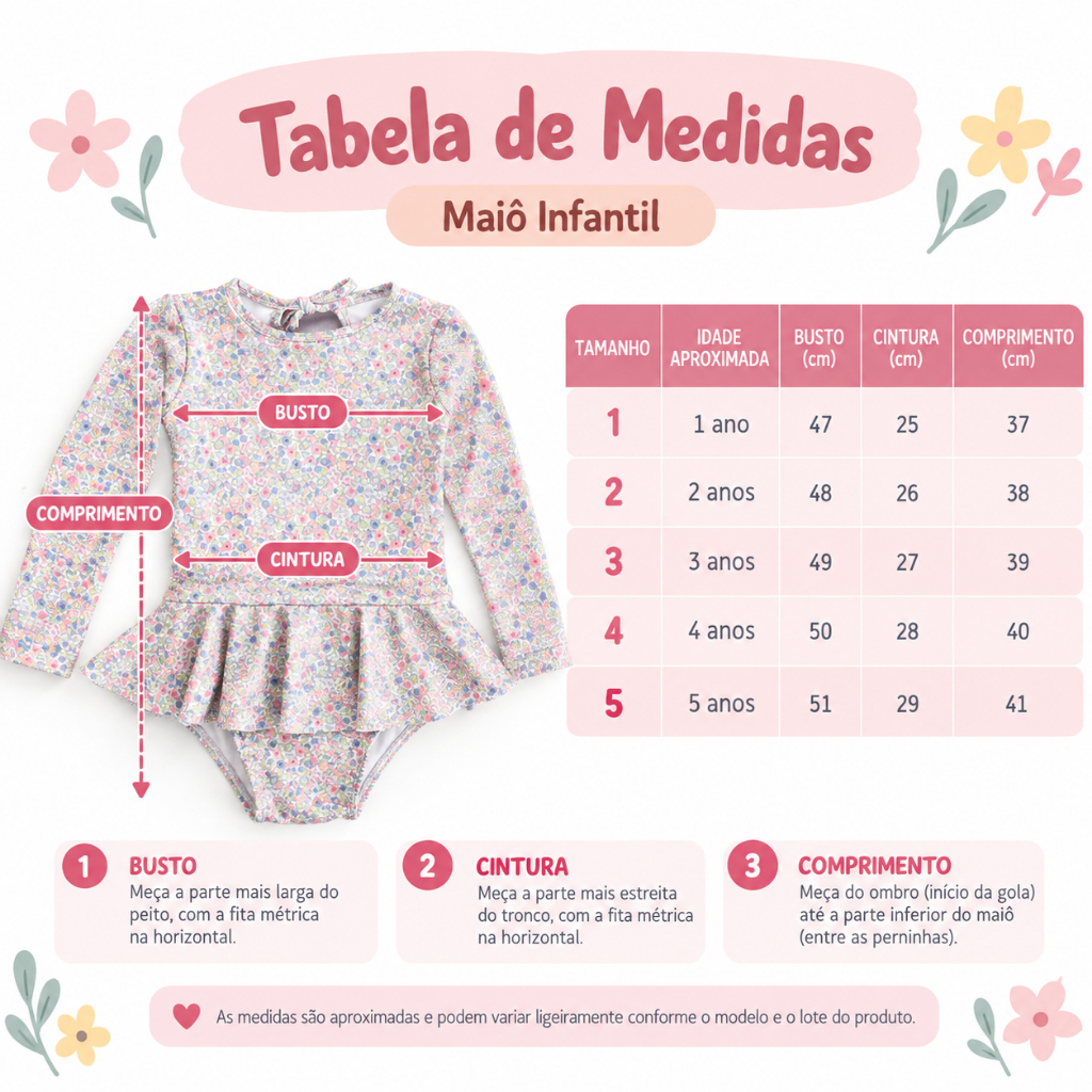 Maiô Mari FPS 50+ Floral Bup Baby — imagem 2 de 2
