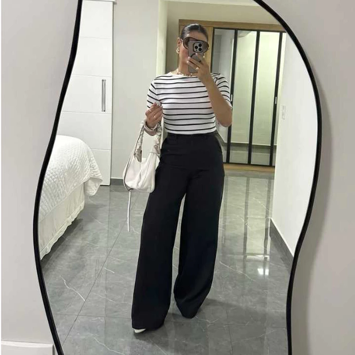 Calça Alfaiataria Pantalona Premium Wide Leg Cintura Alta PROMOÇÃO Tendência