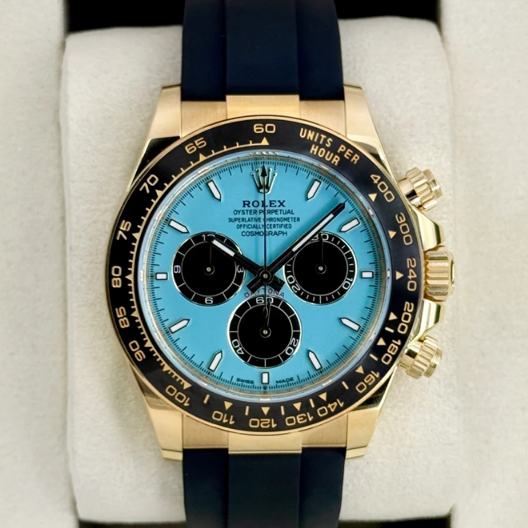 Relógio Rolex Daytona "Tiffany" Azul Automático Aço 904L Base ETA 3035 Vidro Cristal Safira