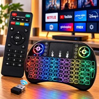 Controle Remoto E Teclado Smart Wireless  Compativel  Tv Box
