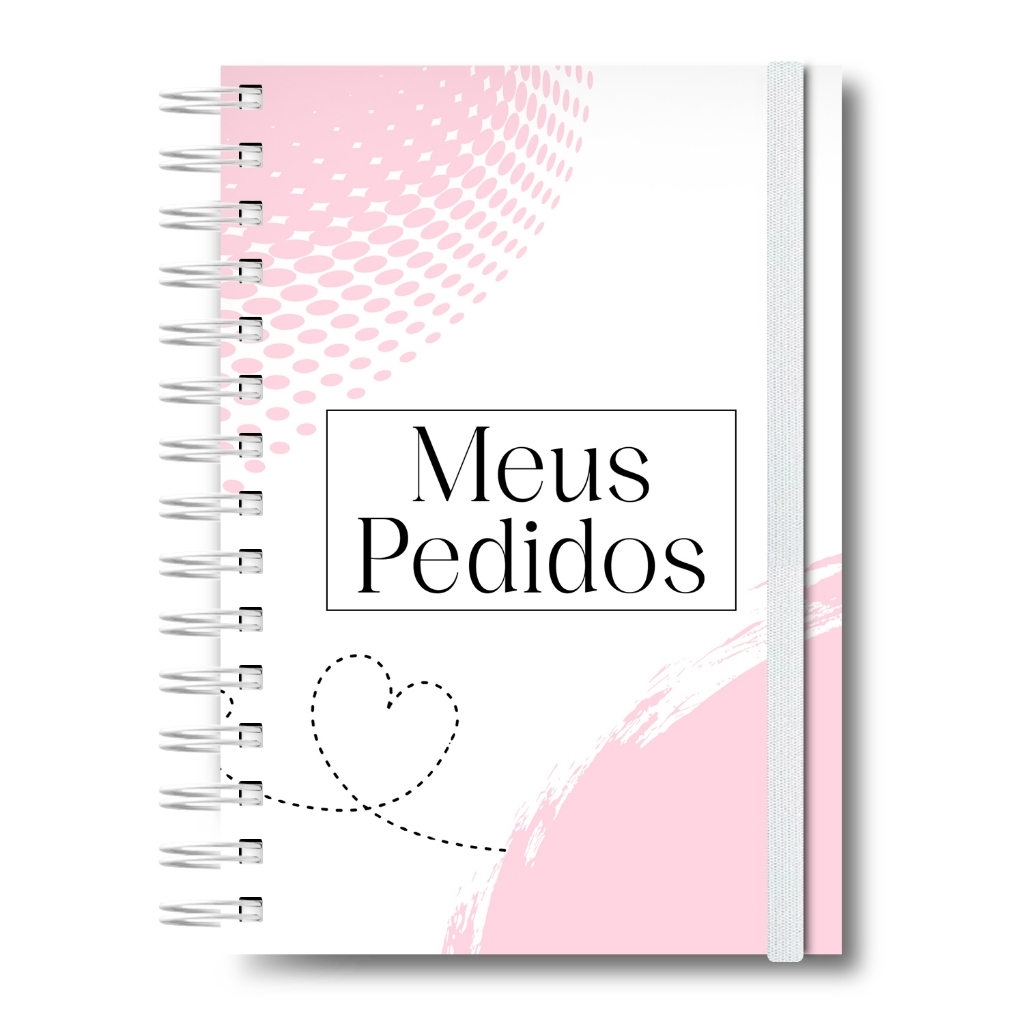 Caderneta de Pedidos e Anotações Empresa Capa Dura Rosa Caderno de Controle