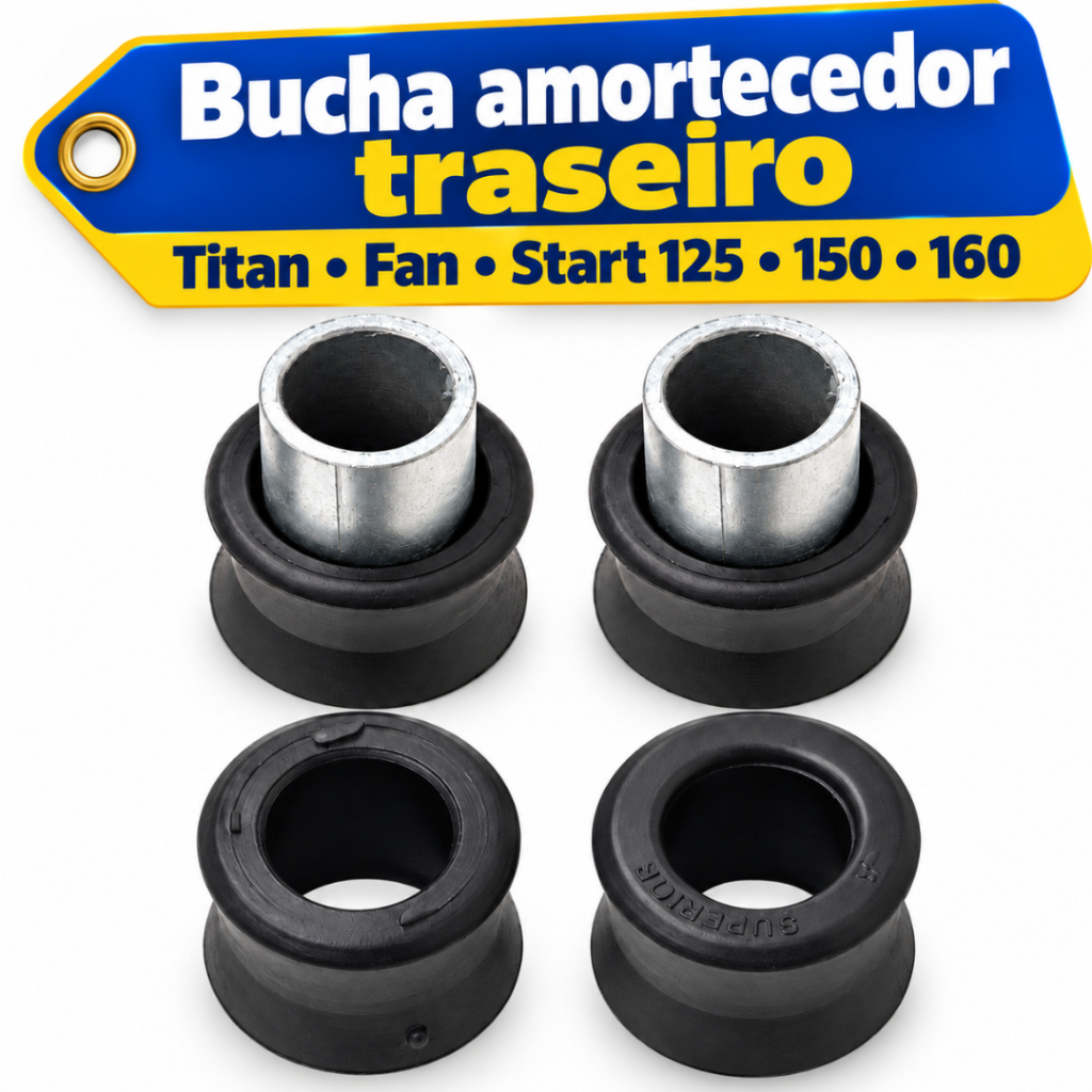 Kit Reparo Bucha Amortecedor Honda CG Titan/Fan 125 Titan 150 160 4 Unidades