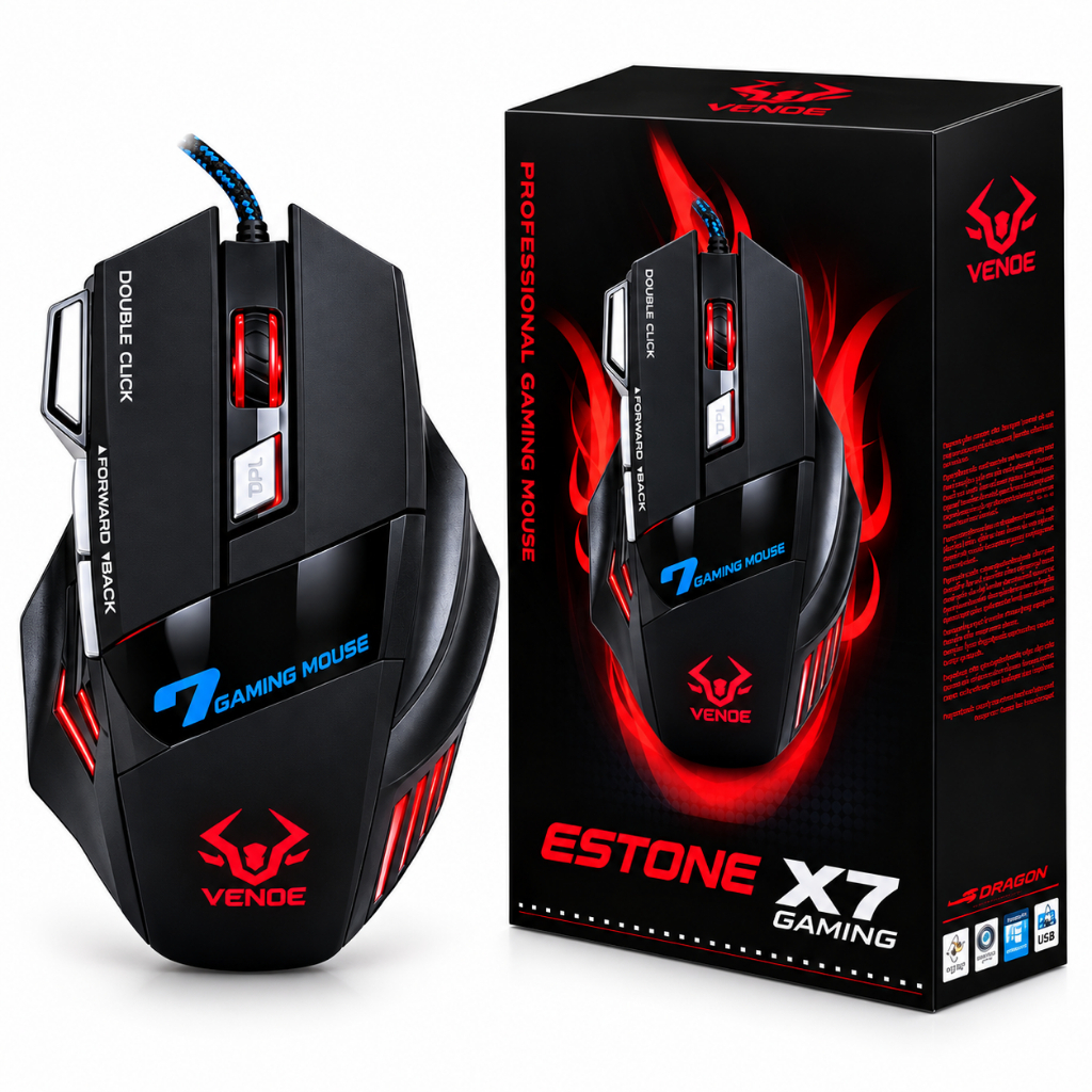 Mouse Gamer Laser X7 3200dpi Led Rgb Usb 7 Botões Profissional Original envio ja