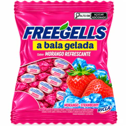 Bala Dura Freegells Morango Refrescante 475g Riclan