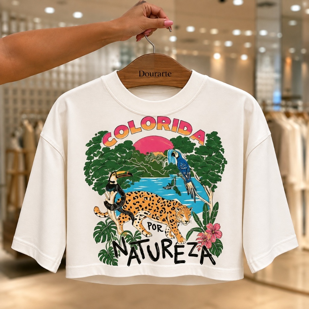 Cropped Feminino Estampado Moda Praia Estilo Carioca Rio de Janeiro - Envio Rápido