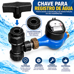 Chave registro hidrometro água embasa medidor