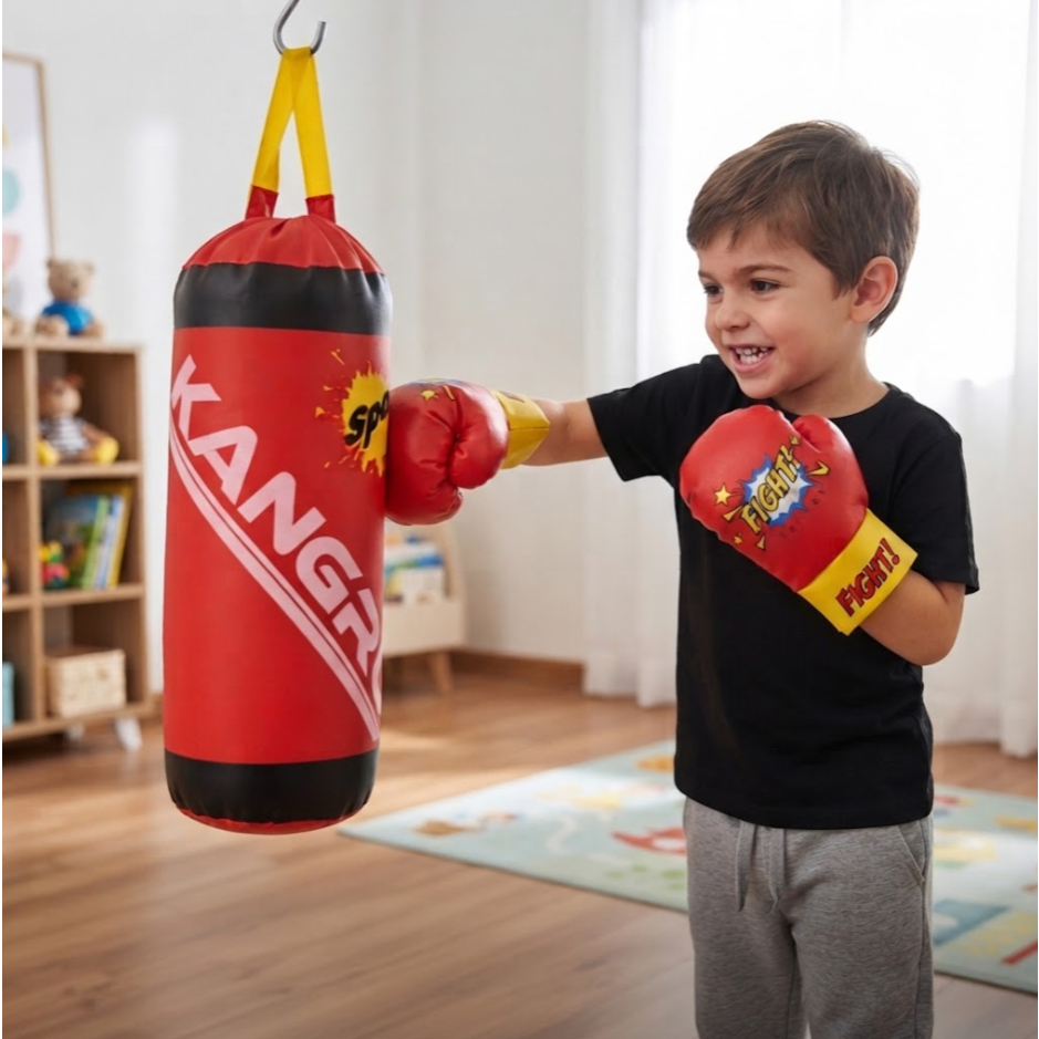 Kit Boxe Saco de Pancada para Criança com Luvas Brinquedo Infantil