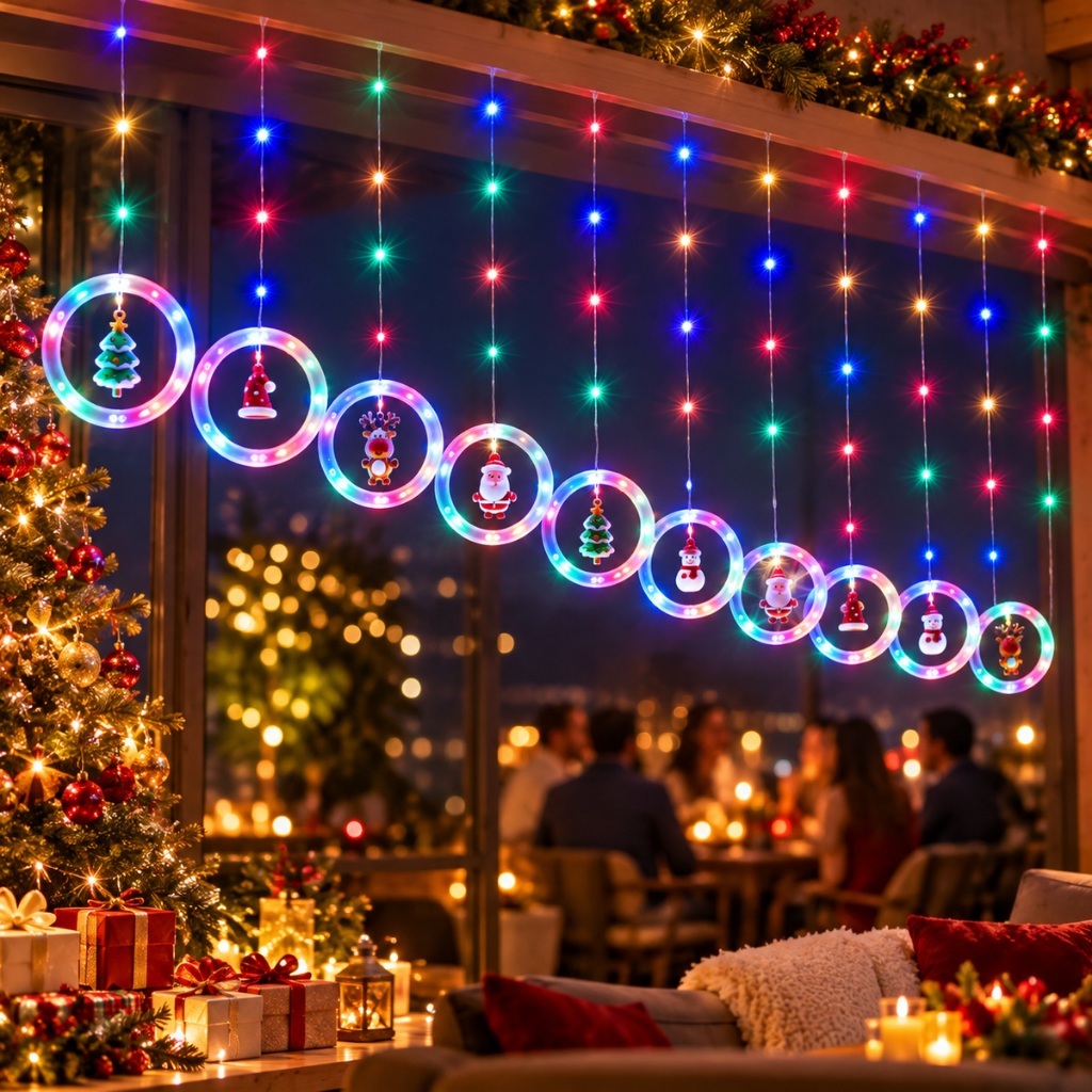 Pisca Cascata 130 Led IP65 Prova Água 3,0m Cortina Varal Figura Decoração Natal Varal LuvinCo Bivolt — imagem 2 de 2