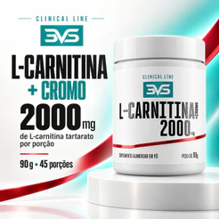 L Carnitina 2000mg Com Cromo Em Pó Máxima Absorção - 90g - 3VS Nutrition