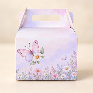 Maleta Jardim das Borboletas para Lembrancinha Chá de Bebê, Festa Infantil, Aniversário (Monte em Casa)