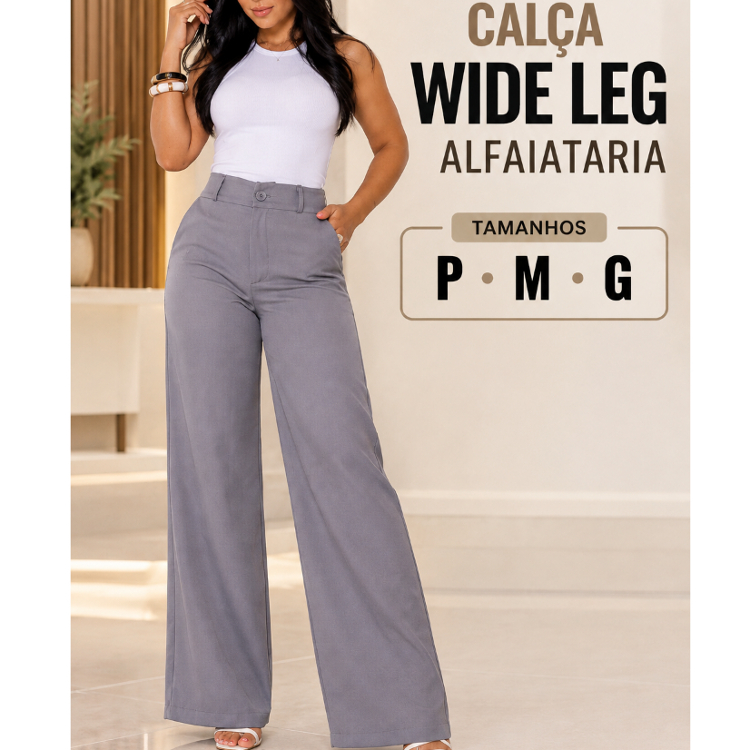 Calça Alfaiataria Feminina Wide Leg Pantalona | Elegância e Conforto Premium