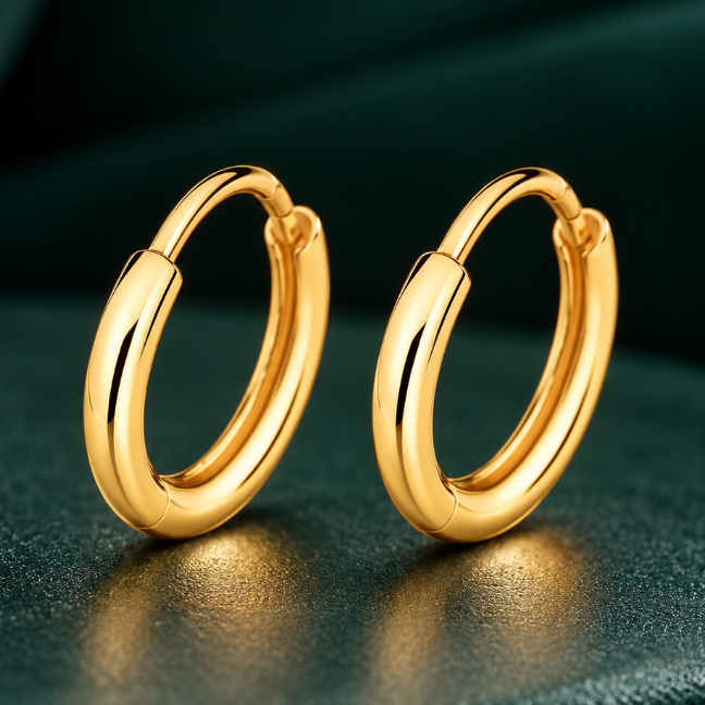 Brinco Rommanel Argola Pequeno Banhado a Ouro 18k - 527163
