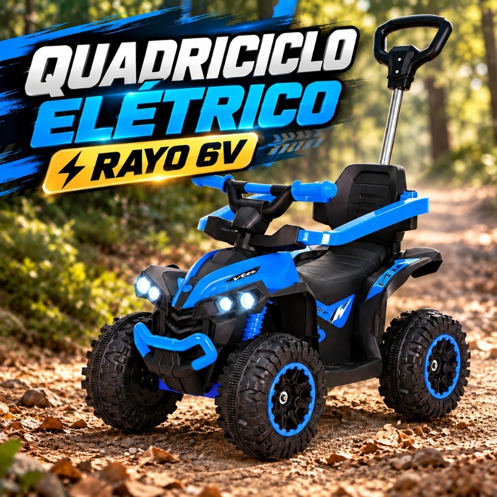 Quadriciclo Carrinho elétrico 6V Maral Pimpi infantil Suporta até 23kg Luzes no Farol e Som