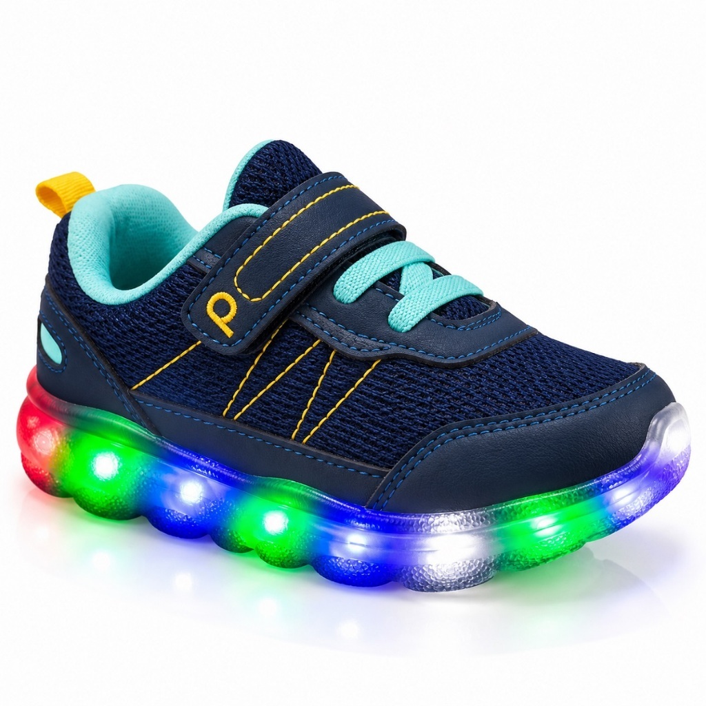 Tênis Infantil Menino com LED Luzinha no Solado Calce Fácil Pequito 270126