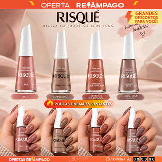Kit 4 Esmaltes Tons Nude Risque Cremosos Risque Hipoalergênico Atacado Revenda