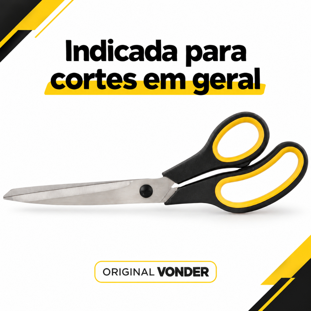 Tesoura Multiuso Vonder 25cm - Durabilidade e Versatilidade em Cozinha e Costura — imagem 2 de 2