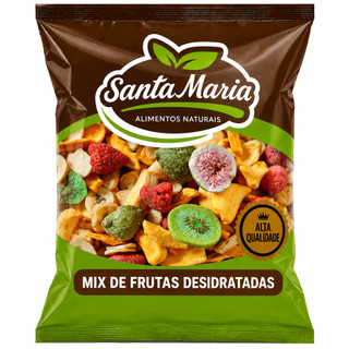 Mix Frutas Tropicais Desidratadas Chips 100% Natural - Snack Saudável Fitness Fit Dieta