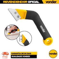 Raspador de Rejunte Profissional Vonder Dupla Lâmina Cabo Emborrachado Removedor Argamassa Silicone