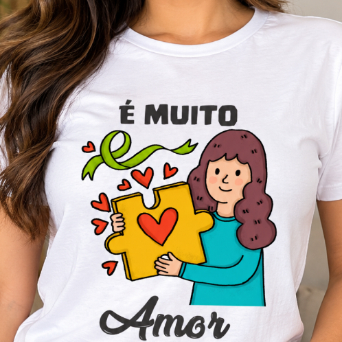 Camisas Personalizada Autismo Estampada Adulto Infantil Ótimo Acabamento E Durabilidade Anti-pilling 100% Poliéster Plus