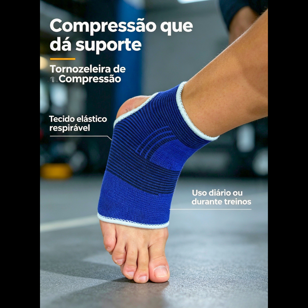 Par de Tornozeleira Compressão Calcanhar Ortopédica Mbfit