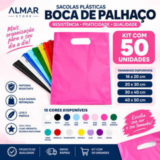 Kit 50 Sacolas Plásticas PREMIUN Embalagem Para Roupas, Maquiagem , Acessórios e Sapatos …