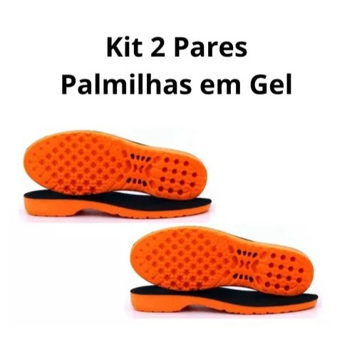 Kit com 2 Pares de Palmilha Ortopédica em Gel Para Várias Horas de Trabalho Alivia Dores Confortável