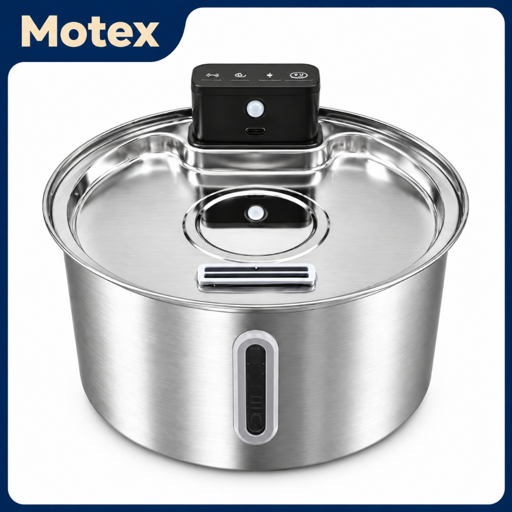 Bebedouro Automático NewpEt 3,2L Aço Inox para Gatos e Cães Sensor Inteligente 3 Modos Recarregável
