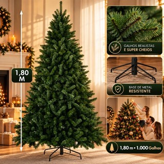 Árvore De Natal 210cm 180cm 150cm  1180 650 450 Galhos Luxo Premium Cheia Luxuosa Pé de Ferro