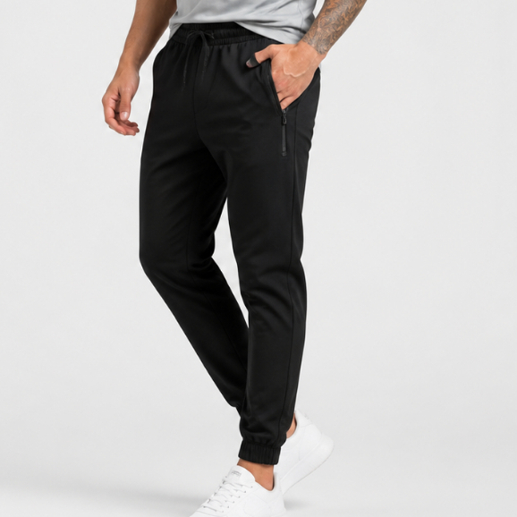 Calça Jogger Masculina Tactel com Elastano Bolso com Zíper Cós Elástico e Barra Ajustada