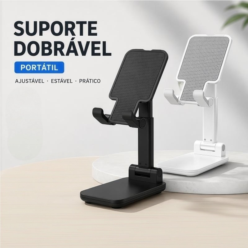Kit 5-10-15-20 Suporte dobrável de mesa a para celular, branco/preto
