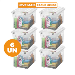 Kit 6 Caixas Organizadoras Multiuso 56,1L Sanremo